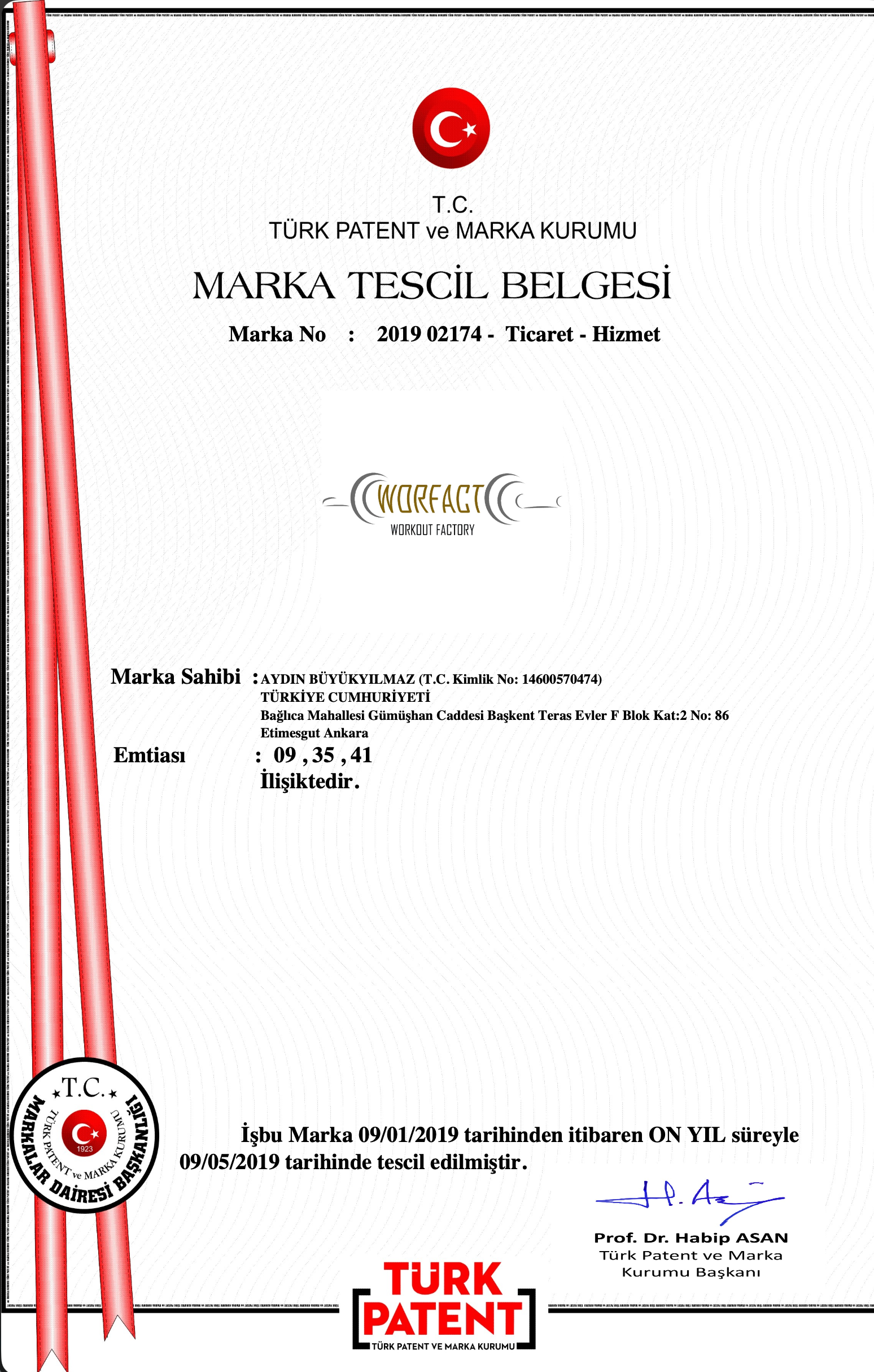 Worfact Marka Tescil Belgesi
